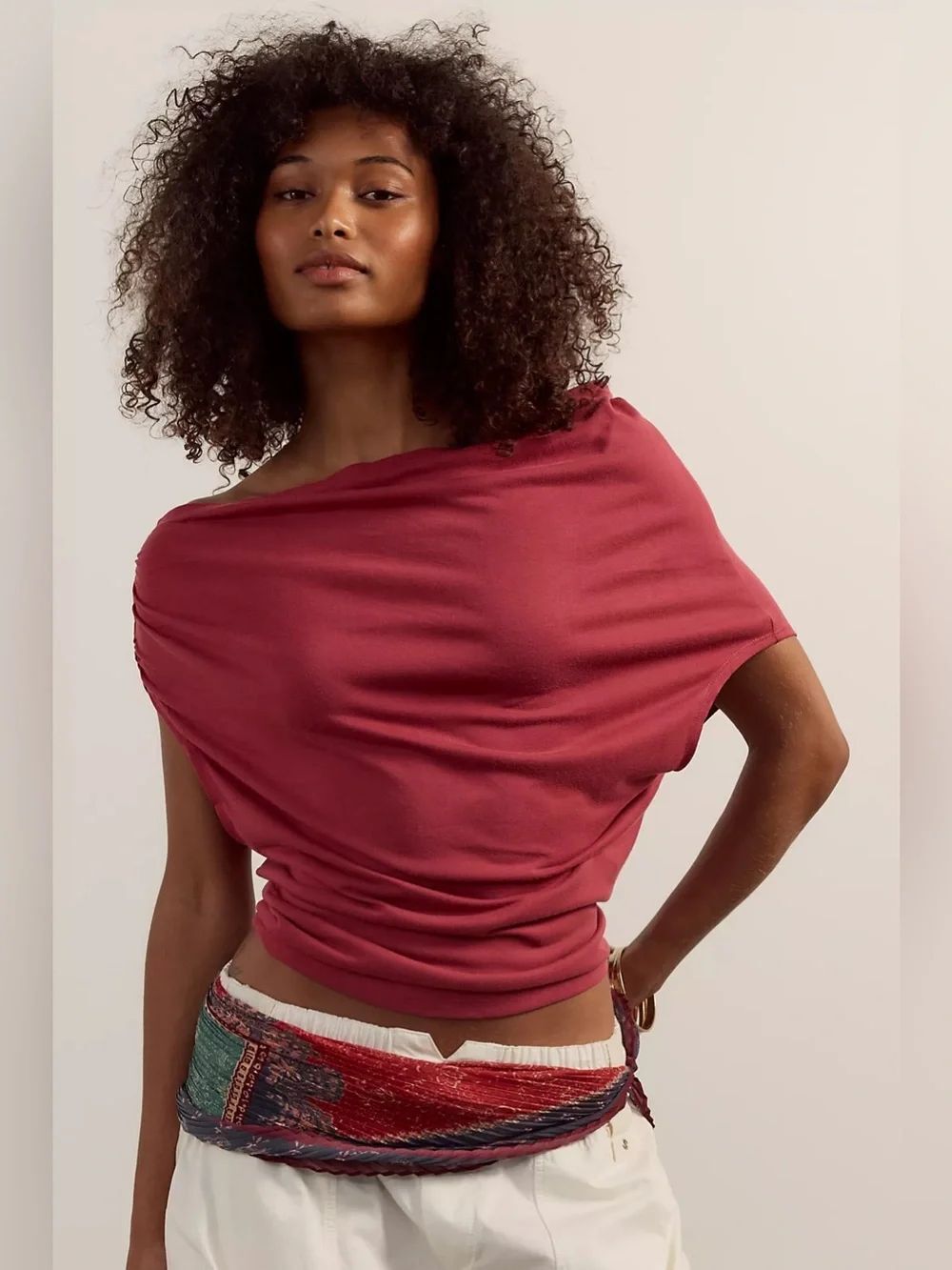 Free People Blake Off-The-Shoulder Draped Top